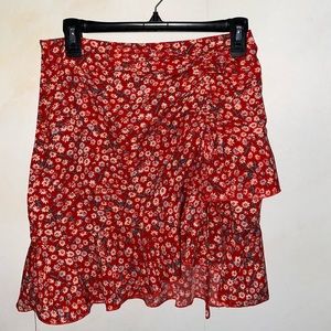 Floral drawstring skirt